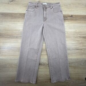 Oliver Logan Aberdeen Wide Leg Jeans Women Size 30 High Rise Brown Pants